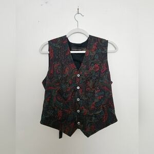 Classiques Entier 100% Silk Paisley Vest Luxury Tailored Classic Size Small